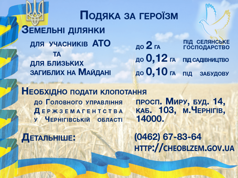 Земельні ділянки для воїнів Антитерористичної операції