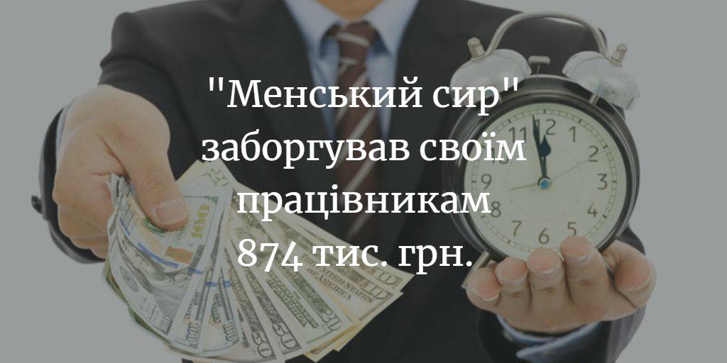 &ldquo;Менський сир&rdquo;  не виплатив зарплат майже на мільйон гривень