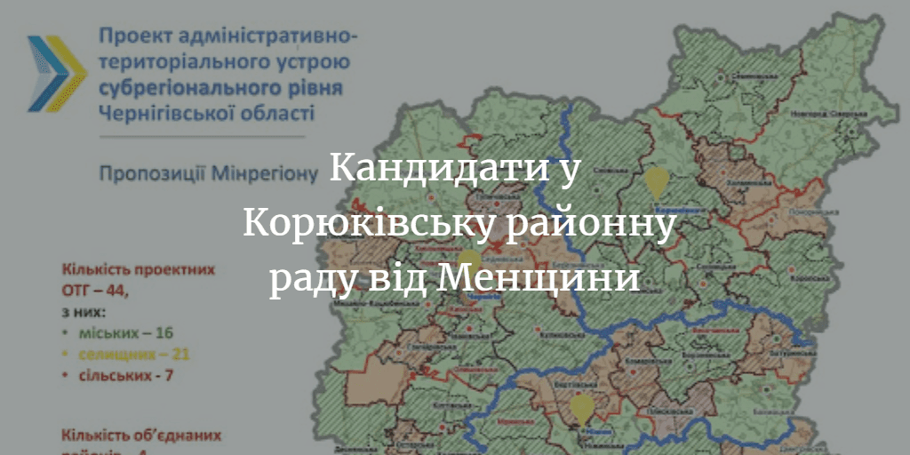Менські кандидати у депутати Корюківської районної ради