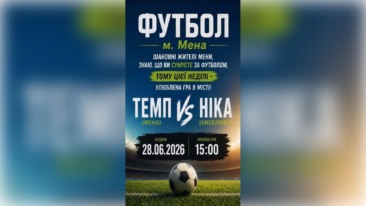 У Мені відбудеться футбольний матч